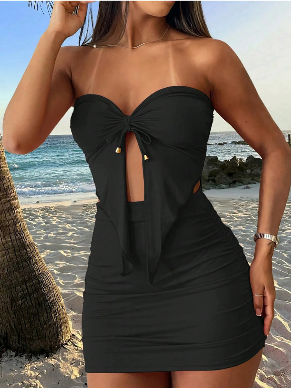 Zara Strapless Backless Summer Top and Bodycon Skirt Set